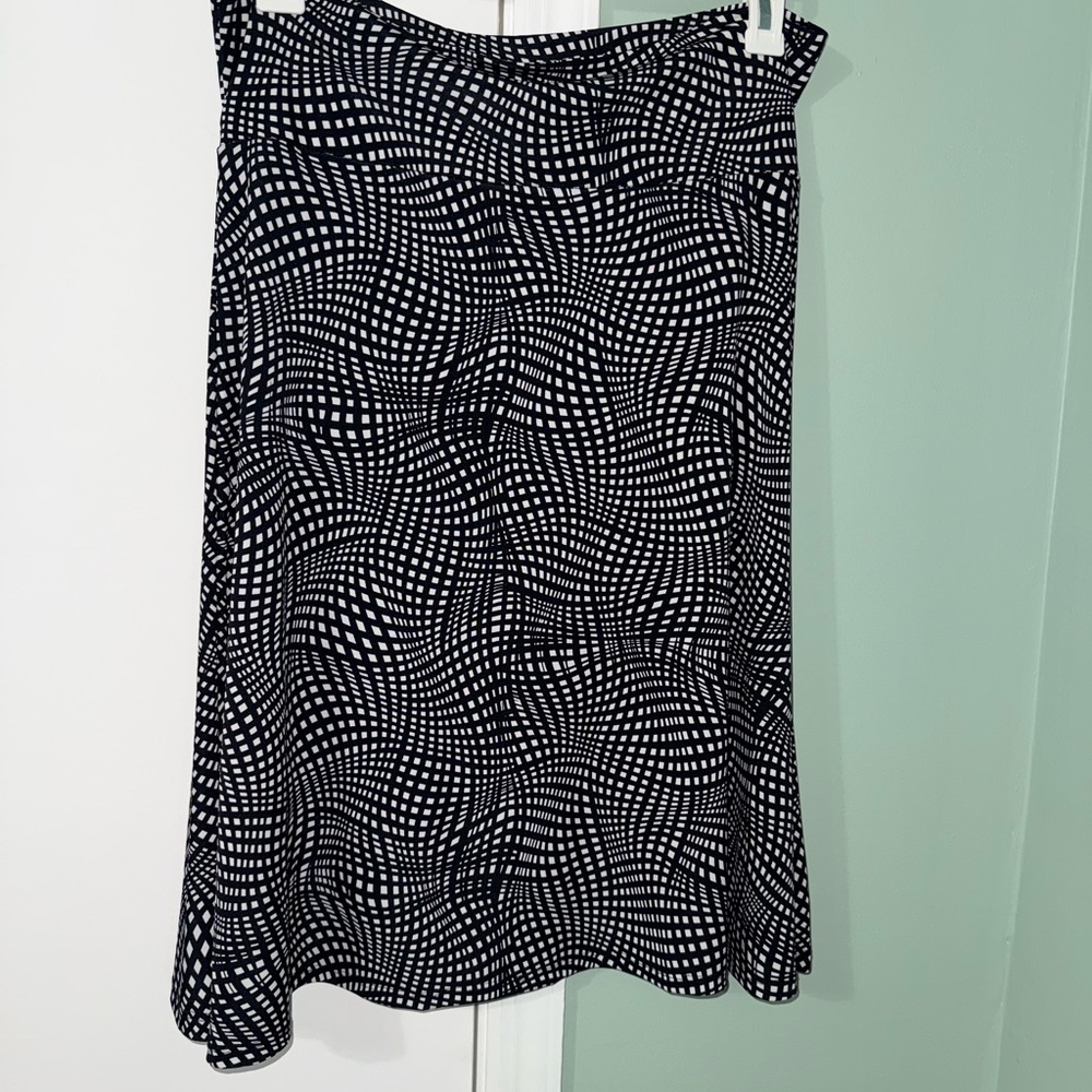 LuLaRoe Black and White Geometric A-Line Skirt